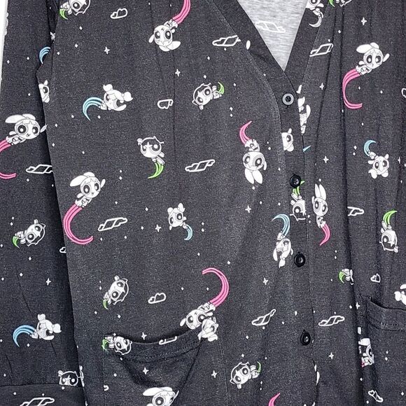 2X 18W 20W Torrid Black Powerpuff Girls Jersey Knit Cardigan Sweater Bubbles - Picture 3 of 8